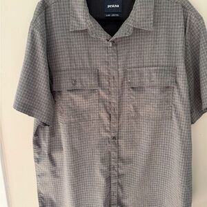 Prana Men's Casual Gray Button Down Shirt